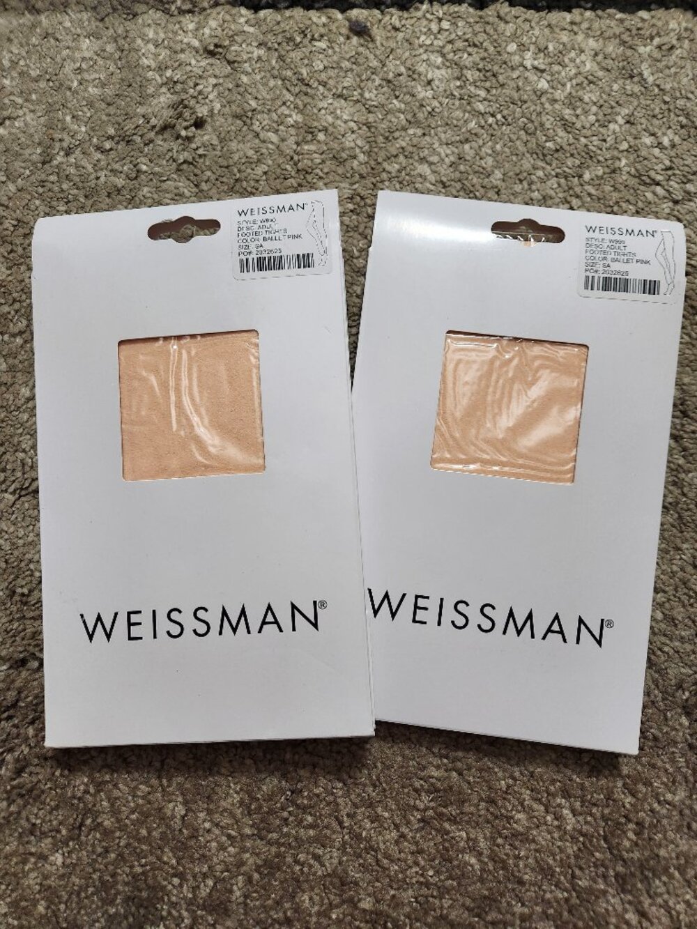 Weissman Footed Dance Tights W990 Pink Size SA NIB